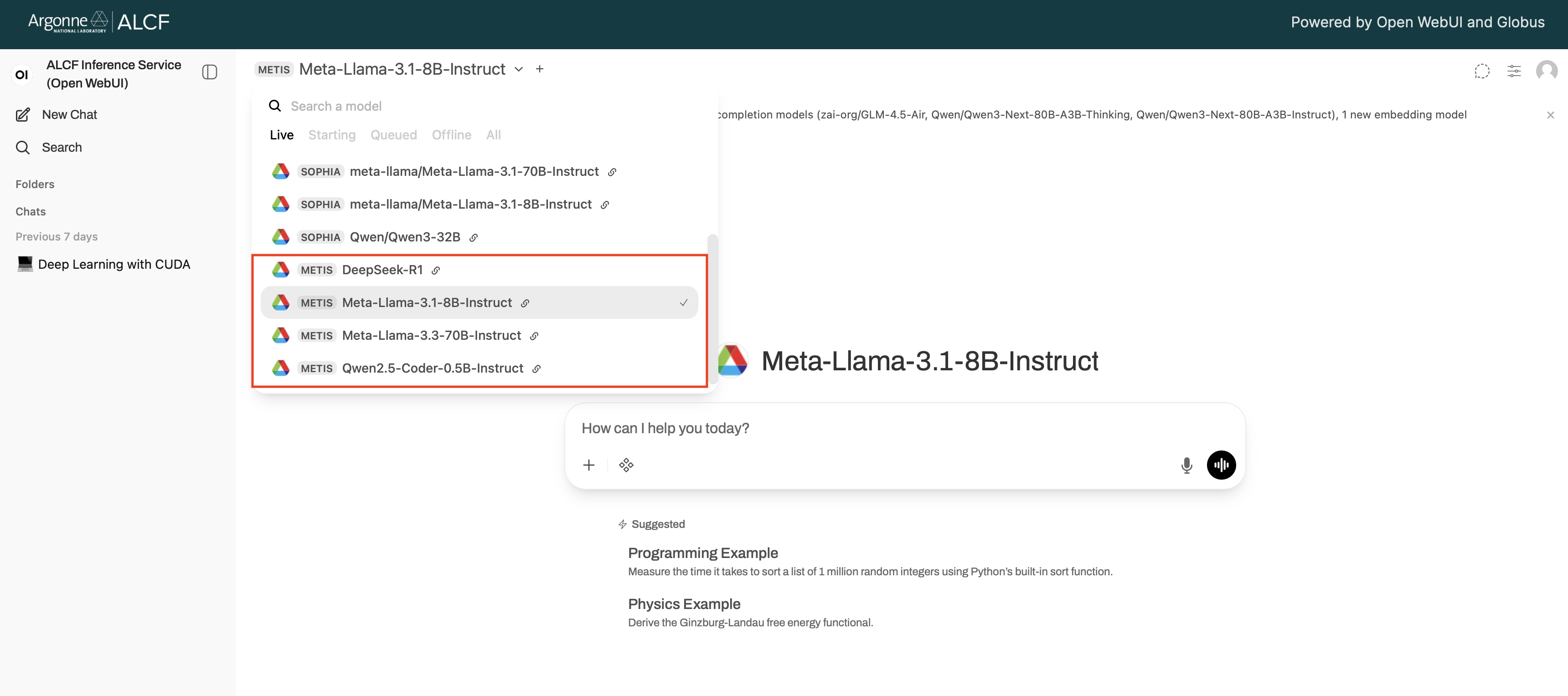 Inference Endpoints Web UI