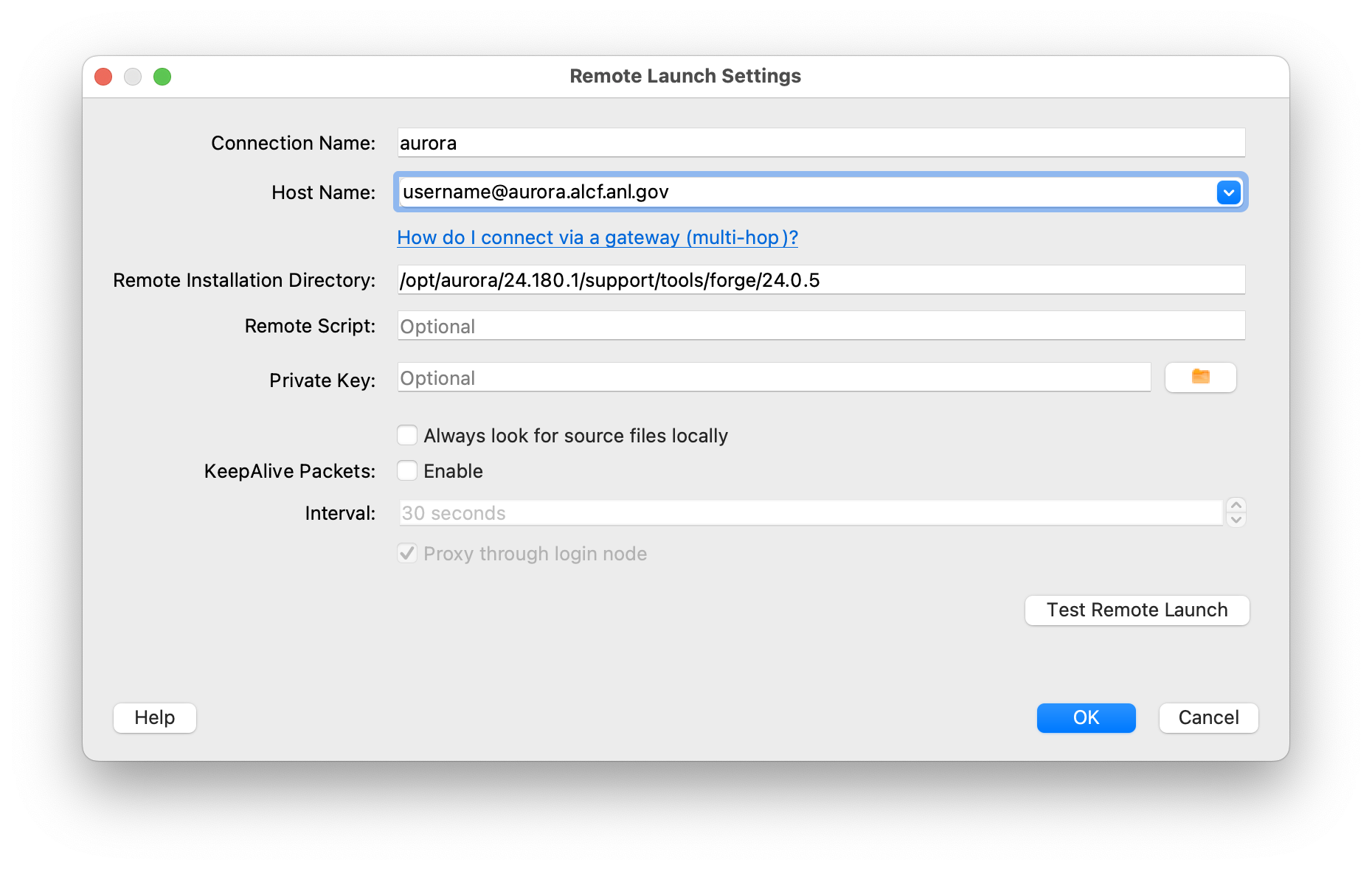 Configuration example for aurora