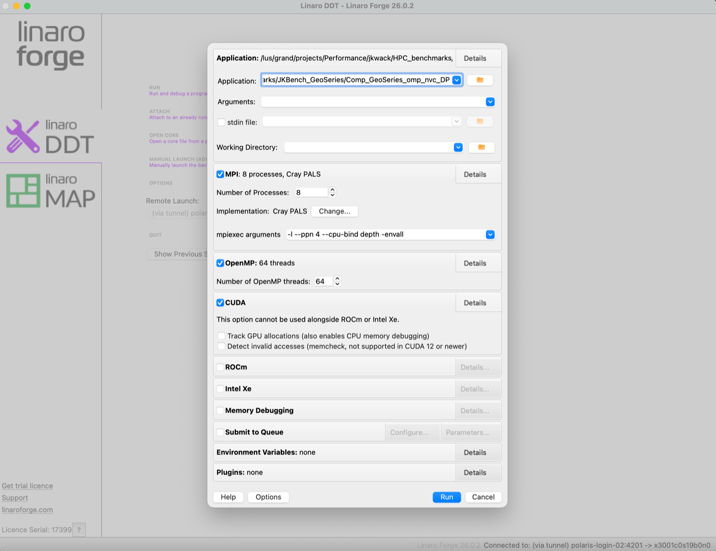Example DDT run details Example DDT run details