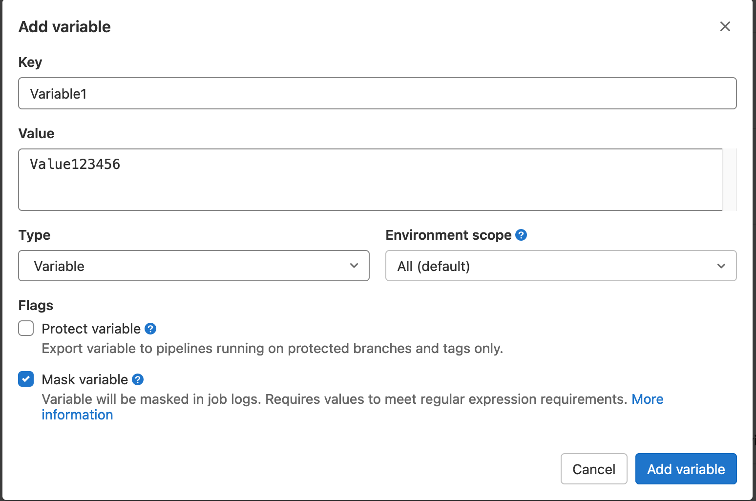 GitLab CI/CD Add Variable